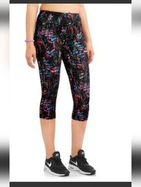Danskin Now Athletic Capris Stretchy Colorful Size XXL/2X/20 Black Pink Purple